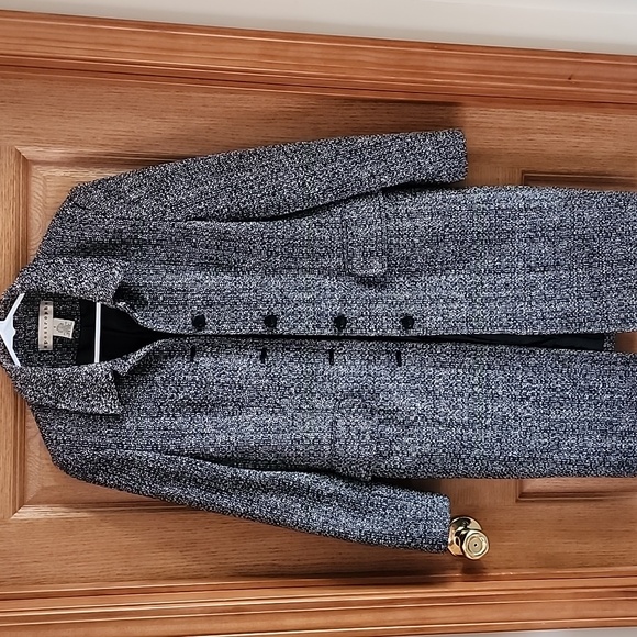 Apostrophe Jacket Black/White Wool Blend Lined Button Women’s Size 6 - Picture 1 of 4